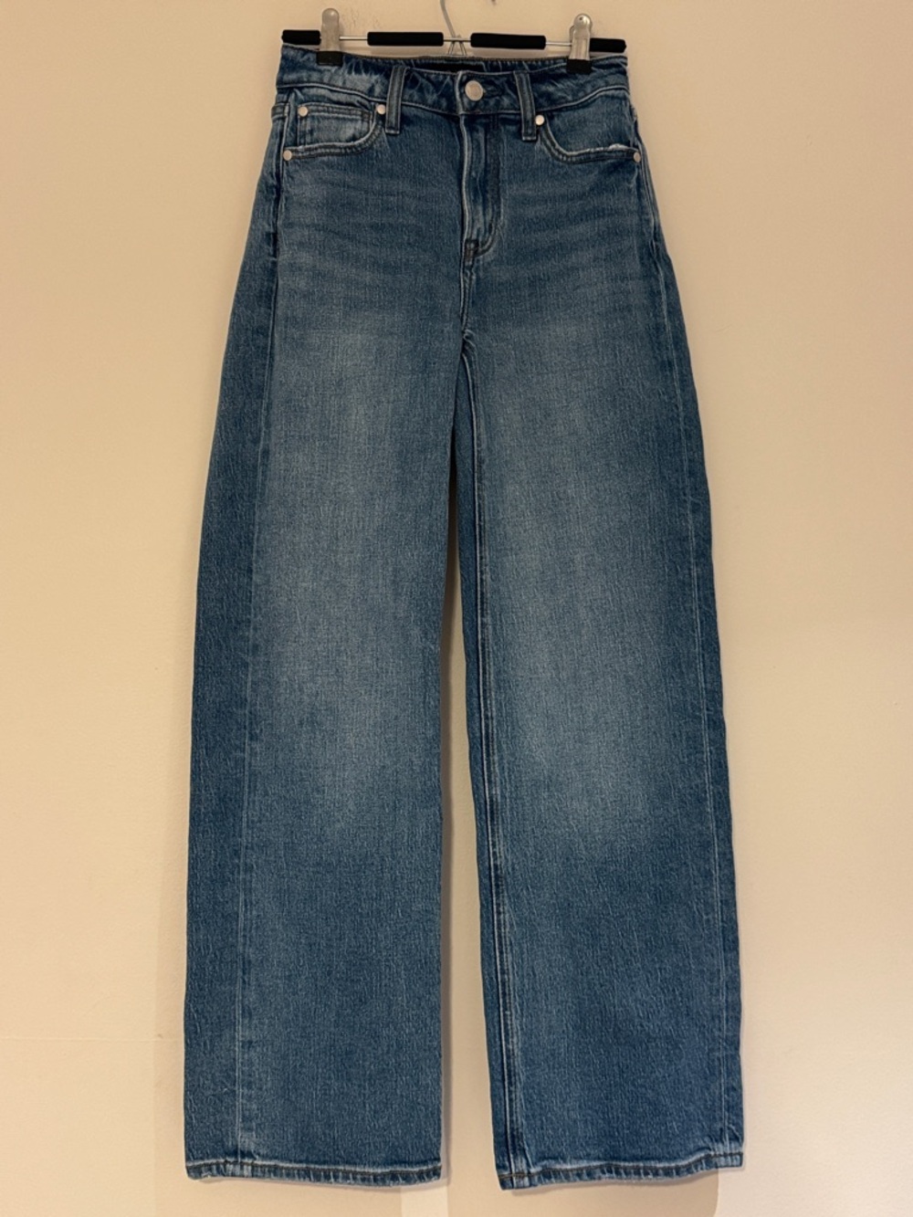 Quince High-Rise Wide-Leg Jeans in Medium Blue - Picture 4 of 15